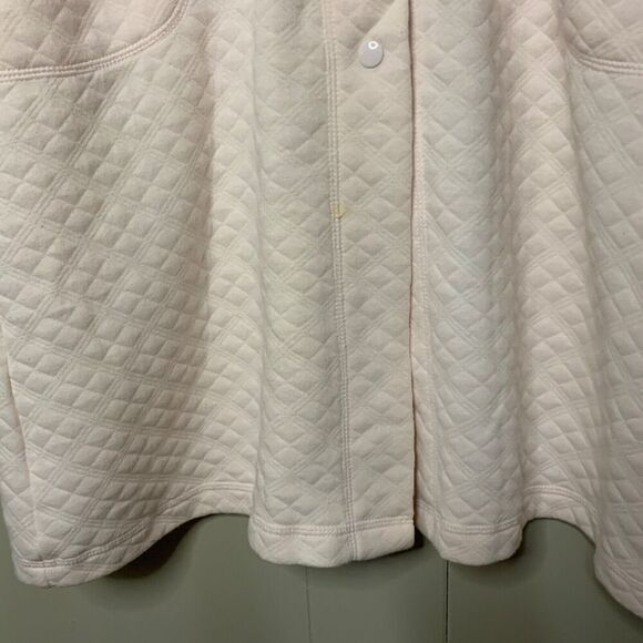 Miss Elaine Quilted Robe MEDIUM Snaps Pink Housecoat Pockets Long Plush Vintage - Picture 4 of 10